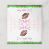 ガールフットボールピンクボウ誕生日パーティーフードテント プレイスカード (外部開封)