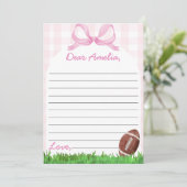 ガールフットボール時間カプセルノートメッセージカード サンキューカード (スタンド正面)