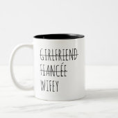 ガールフパーソナライズされたァイルアンセトゥウィフィーおもしろい ツートーンマグカップ (左)