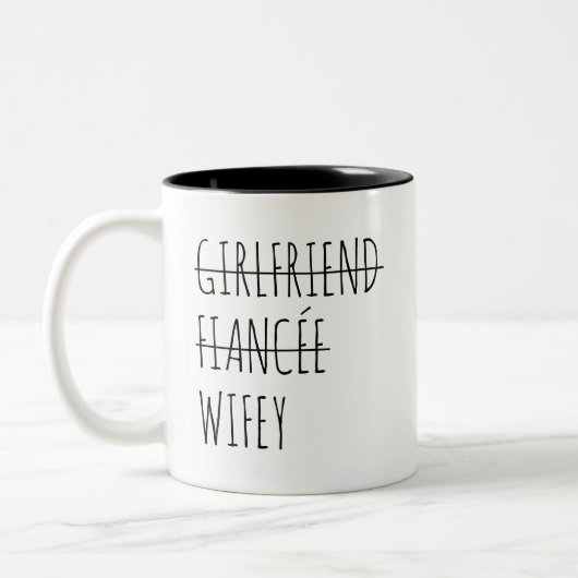 ガールフパーソナライズされたァイルアンセトゥウィフィーおもしろい ツートーンマグカップ (左)