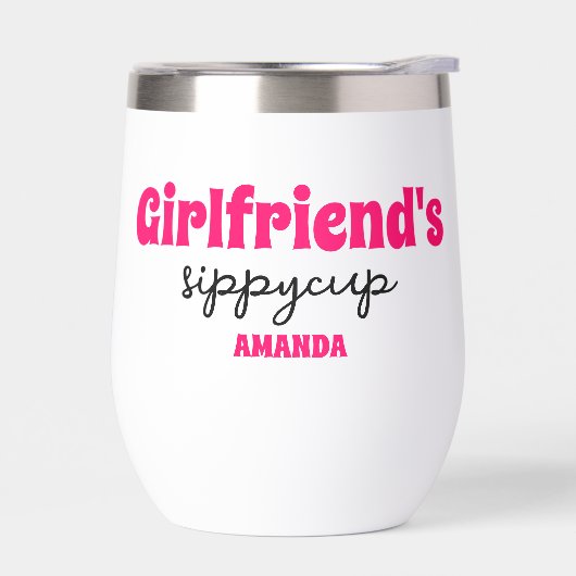 ガールフパーソナライズされたァイルズシッピーカップワインタンブラー (左面)
