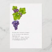 ガールフランスのワインテイスティングブライダルシャワー 箔招待状 (裏面)