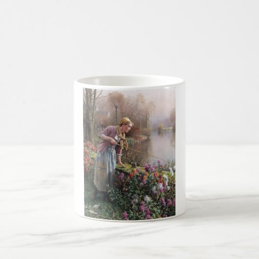 ガールフランスの魚釣りインブリタニー コーヒーマグカップ (中央)