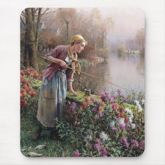 ガールフランスの魚釣りインブリタニー マウスパッド (正面)