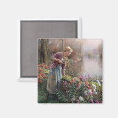 ガールフランスの魚釣りインブリタニー マグネット (正面/裏面)