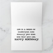 ガールフレンズフレンドヘアスタイルおもしろい誕生日カード カード (内部)