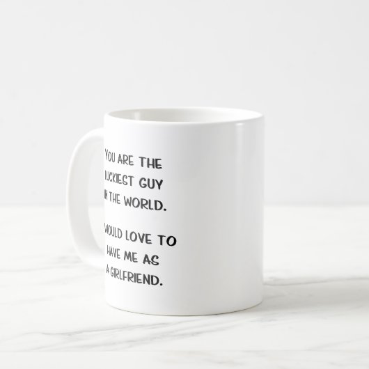 ガールフレンドおもしろいからのボーイフレンドプレゼントアイディア コーヒーマグカップ (正面左)
