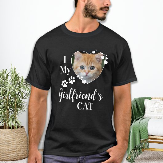 ガールフレンドおもしろいの猫猫ペットの写真が大好き Tシャツ