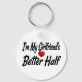 ガールフレンドおもしろい引用文ブラック文字 キーホルダー (裏面)