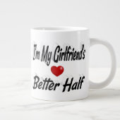 ガールフレンドおもしろい引用文ブラック文字 ジャンボコーヒーマグカップ (右)