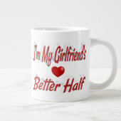 ガールフレンドおもしろい引用文レッド文字 ジャンボコーヒーマグカップ (右)