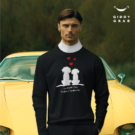 ガールフレンドかわいいドッグカップルのバレンタイン スウェットシャツ