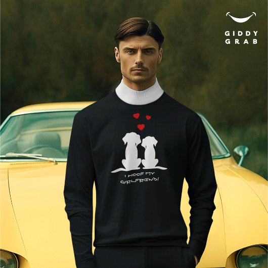 ガールフレンドかわいいドッグカップルのバレンタイン スウェットシャツ