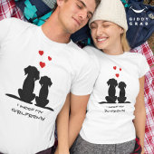 ガールフレンドかわいいドッグカップルのバレンタイン Tシャツ