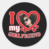 ガールフレンドが大好きパーソナライズされた ラウンドシール (正面)