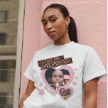 ガールフレンドが大好き |写真カスタム2枚 Tシャツ<br><div class="desc">パステルピンクとブラウンカラーのテンプレート「私は私のガールフレンドのカスタム2写真かわいいTシャツ」で自分のギフトを作成し、任意の色でカスタマイズ可能。2枚の写真と2枚のカスタム文字を手書きよくはしゃぐフォントに追加最小なし。</div>