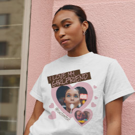 ガールフレンドが大好き |写真カスタム2枚 Tシャツ