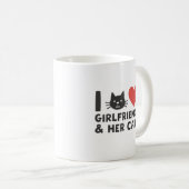 ガールフレンドと彼女の猫が大好き» Cat Head Mug Des コーヒーマグカップ (正面右)