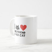 ガールフレンドと彼女の猫が大好き» Cat Head Mug Des コーヒーマグカップ (正面左)