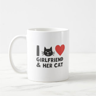 ガールフレンドと彼女の猫が大好き» Cat Head Mug Des コーヒーマグカップ