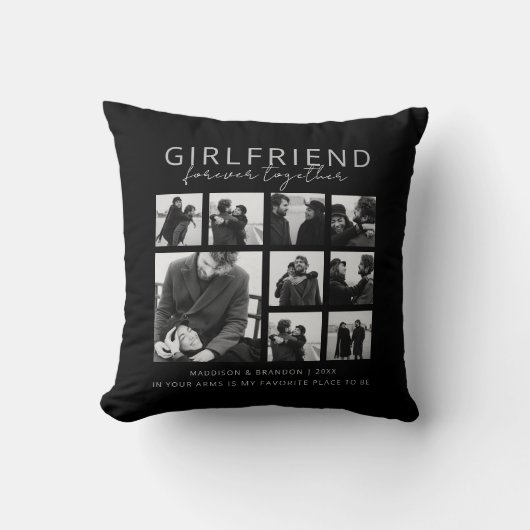 ガールフレンドと永遠に写真コラージュ クッション (正面)