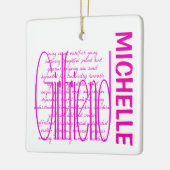 ガールフレンドに愛の言葉をカスタム選ぶ セラミックオーナメント (左)