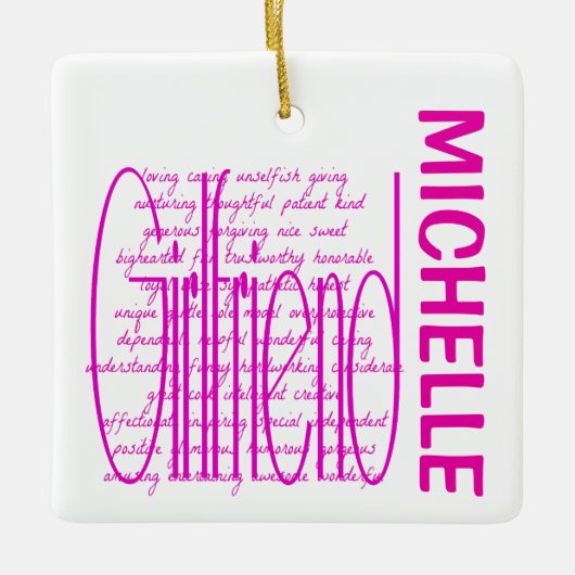 ガールフレンドに愛の言葉をカスタム選ぶ セラミックオーナメント (正面)