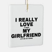 ガールフレンドに魚釣り セラミックオーナメント (右)