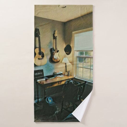 ガールフレンドのためのギターギフト バスタオルセット (バスタオル)