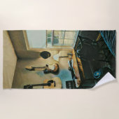 ガールフレンドのためのギターギフト ビーチタオル (正面)