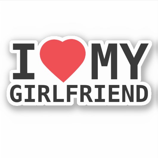 ガールフレンドのステッカーが大好き シール (正面)