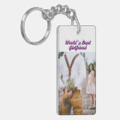 ガールフレンドのフォトパープルスクリプト キーホルダー (正面左)