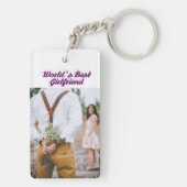 ガールフレンドのフォトパープルスクリプト キーホルダー (裏面)