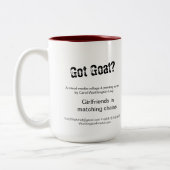 ガールフレンドのヤギおもしろいマグ – すべてのカップでヤギ！ ツートーンマグカップ (左)