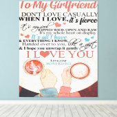ガールフレンドのラブ引用文 |おもしろい引用文 キャンバスプリント (インサイチュ (ウッドフロア))