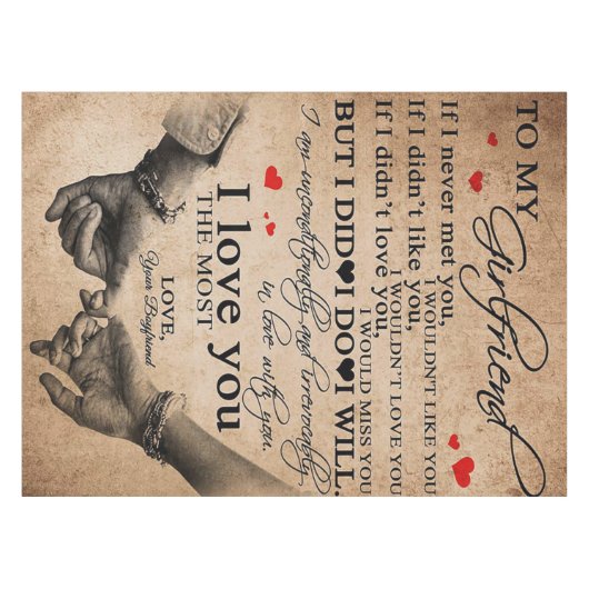 ガールフレンドのラブ引用文 |おもしろい引用文 テーブルクロス (正面(横))