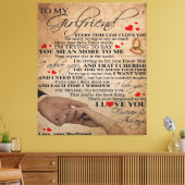 ガールフレンドのラブ引用文 |かわいいデコールギフト キャンバスプリント (インサイチュ (リビング))