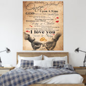ガールフレンドのラブ引用文 |かわいい家族プレゼント キャンバスプリント (インサイチュ (寝室))