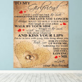 ガールフレンドのラブ引用文 |かわいい家族プレゼント キャンバスプリント (インサイチュ (ウッドフロア))