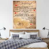 ガールフレンドのラブ引用文 |かわいい家族プレゼント キャンバスプリント (インサイチュ (寝室))