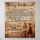 ガールフレンドのラブ引用文 |かわいい家族プレゼント ポスター (正面)