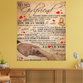 ガールフレンドのラブ引用文 |一致するカップルの贈り物 キャンバスプリント (インサイチュ (リビング))