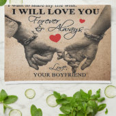 ガールフレンドのラブ引用文 |妻最高のへの贈り物 キッチンタオル (折り畳み)