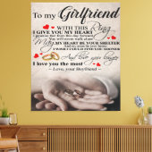 ガールフレンドのラブ引用文 |妻最高のへの贈り物 キャンバスプリント (インサイチュ (リビング))