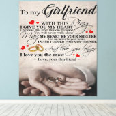 ガールフレンドのラブ引用文 |妻最高のへの贈り物 キャンバスプリント (インサイチュ (ウッドフロア))