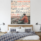 ガールフレンドのラブ引用文 |妻最高のへの贈り物 キャンバスプリント (インサイチュ (寝室))