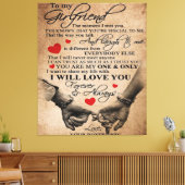 ガールフレンドのラブ引用文 |妻最高のへの贈り物 キャンバスプリント (インサイチュ (リビング))