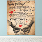 ガールフレンドのラブ引用文 |妻最高のへの贈り物 キャンバスプリント (インサイチュ (ウッドフロア))