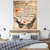 ガールフレンドのラブ引用文 |妻最高のへの贈り物 キャンバスプリント (インサイチュ (寝室))