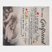 ガールフレンドのラブ引用文 |妻最高のへの贈り物 フリースブランケット (正面(横))